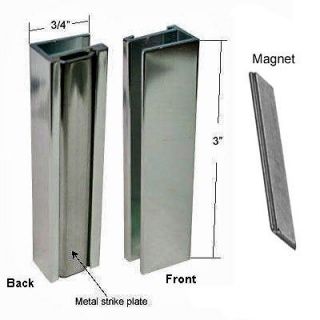 Brushed Nickel Shower Door U Channel Strike and Magnet