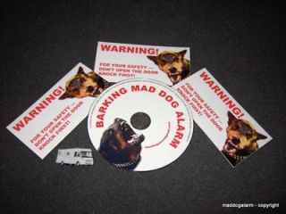 Voices  BARKING MAD DOG ALARM CD. Warning and protect CD & Sticker