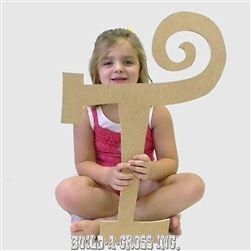 Unfinished Wooden Letters (T) 24 Wall Decor Paintable Wood Letter