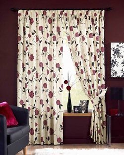 Dreams n Drapes Rosemont 3 inch Lined Curtains, Red, 66x90