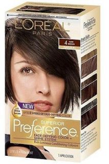 LOreal Paris Superior Preference Hair Dye Color # 4 Dark Brown NEW