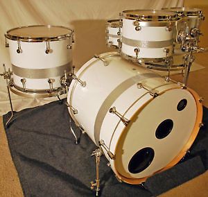 SNOW WHITE DRUM WRAP SKINS WITH ACCENT STRIPES GET THAT CUSTOM LOOK