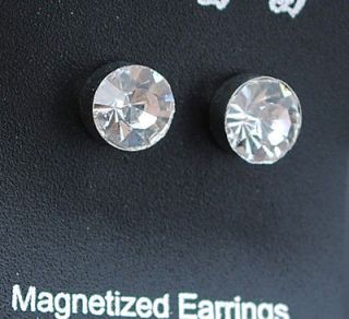 or Clear Crystal Magnet Earring Unisex Mens Earring Sma ER020