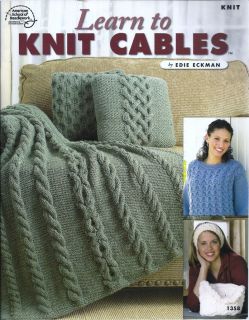 CABLES KNITTING BOOK SWEATERS, AFGHAN, HAT, BAG  EDIE ECKMAN   ASN