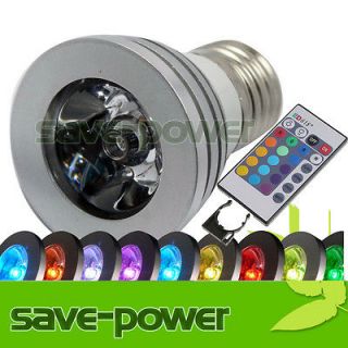 4W RGB E27/GU10/MR16 LED Light Bulb Lamp 16 Color Power Saving IR