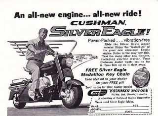 1961 CUSHMAN SILVER EAGLE SCOOTER ~ VERY RARE ORIGINAL AD