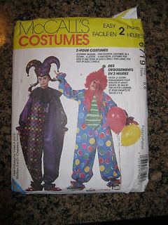 McCALLS EASY sewing PATTERN 6719 2 hour CLOWN jester COSTUME