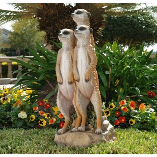 Charming Meerkat Family Statue Home Garden Outdoor Sculpture Large
