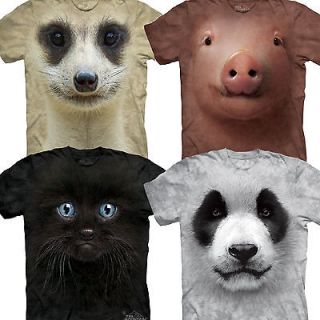 Mountain T Shirts Big Face Animals / Kitten/Pig/Pan da/Elephant & More