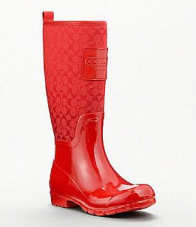 2013 COACH PEARL CLASSIC WELLIE SIGNATURE AMAZING COLORS LOGO TALL