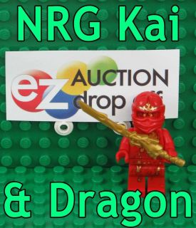 NEW Lego 2012 Ninjago Minifig NRG Kai Red Ninja w/ Golden Gold DRAGON