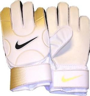Nike Junior Grip Goalkeeping Gloves   Various Sizes   BNIP White/Gold