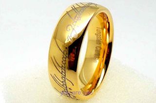 Lord of the Elvish Rings 18k Gold Plated Tungsten Carbide ONE Ring