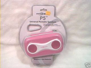 IPOD  MP4 PLAYER PORTABLE STEREO SPEAKERS & CASE NEW PINK GREAT