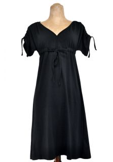Echo Verde Organic Cotton Soy Stretch Jumper Dress Chocolate Black XS