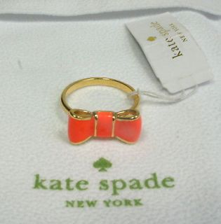 NEW AUTHENTIC KATE SPADE Orange TAKE A BOW Ring with Gift bag NWT