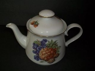 JLMENAU Henneberg Porcelain German Republic Tea Pot Fruit and Nut