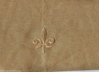 Gold Taupe Fleur De Lis Curtain Fabric Polyester
