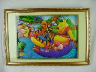 Winnie The Poo & Tiger Too 3D Picture in Beautiful Gold Frame
