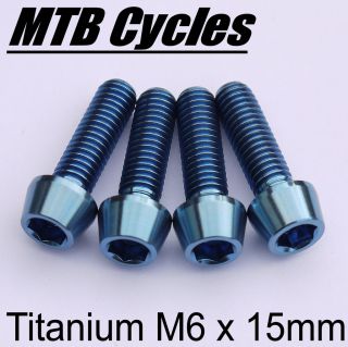 Titanium M6 x 15 mm TAPER HEAD Socket Cap Screw Bolt Allen Key   GOLD