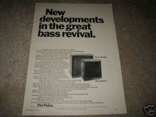 Fisher XP 15B,XP 12 Bass Revival Speakers Ad from 1968
