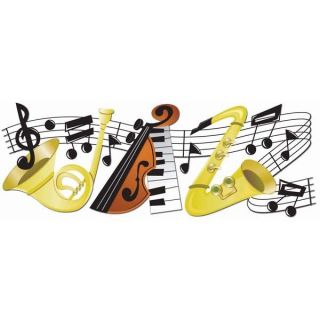 PC JAZZ TITLE Sax Music Notes Horn Piano Bass EK SUCCESS 3D Stickers