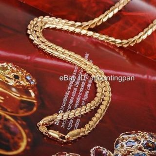 18k Yellow Gold Filled Necklace 19.6 herringbone Link Mens 4mm Wide