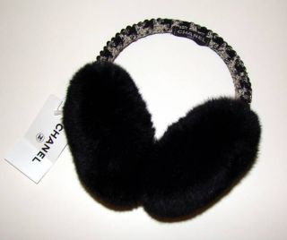 New with Tags CHANEL 11A Iconic Tweed/Chain Earmuffs
