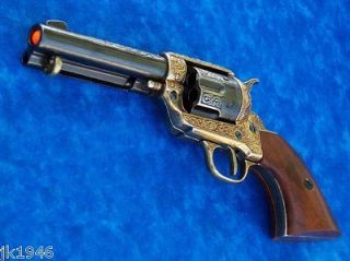 M1873 FAST DRAW PISTOL Peacemaker Prop Gun GOLD ENGRAVED John Wayne