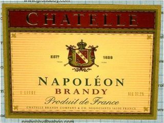 France Chatelle Napoleon Brandy Cognac Liquors Labels Vintage Genuine