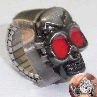 Gothic Steampunk Vintage Skull Cover Finger Ring Watch