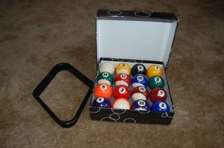 Art Number Style Pool Table Billiard Ball Set Reg Size and Weight w/ 9