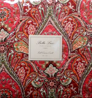 BELLA LUX Paisley Scalloped Medallion full/queen Quilt with 2 Standard