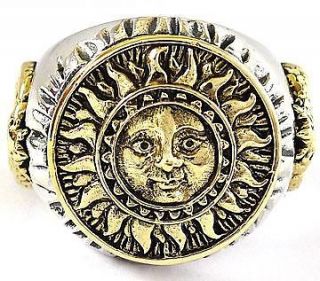 THE SUN TAROT STERLING SILVER FORTUNE LUCKY RING Sz 9