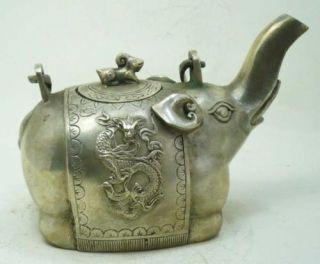 wonderful Miao silver elephant figure beautiful Teapot