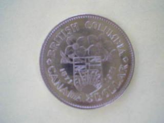 1971 Canada BC Centennial 1871 1971 Dollar Coin
