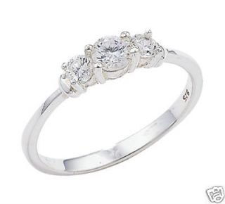 LAB DIAMOND 925 STERLING SILVER ENGAGEMENT PROMISE RING LADY WOMEN SZ