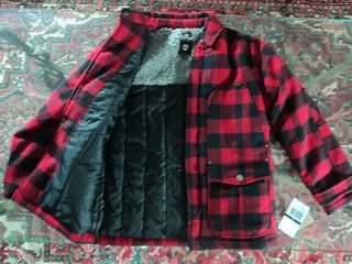 TIMBERLAND Red and Black Check Lumberjack Style Insulated Jacket NWT