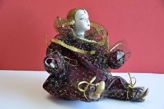 Mari Gras Decoration Purple and Gold Stand or Sit Porcelain 10