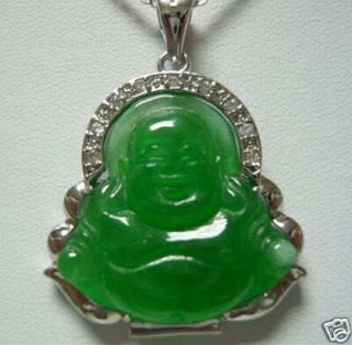 Newly listed Genuine Green Jade Buddha Pendant Necklace