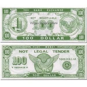 Play Money Bulk 1000 Bills of $100 Denomination   Item 95 6000 100