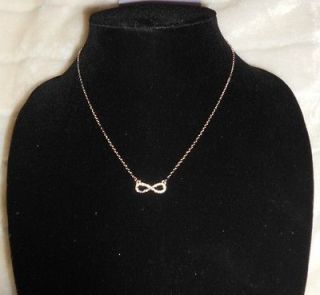 costume jewelry necklace   diamond silver infinity