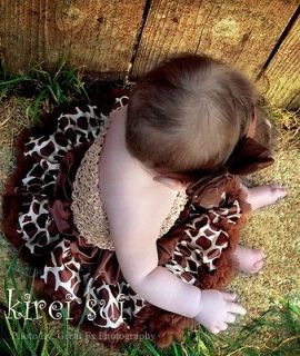 Newborn Baby Brown Giraffe Pettiskirt Tutu NB 6M WGZ1B