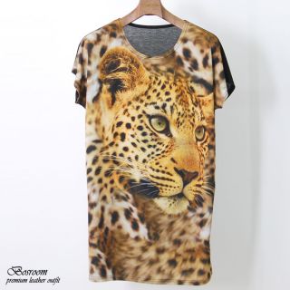 Unisex Womens Mens animal babe leopard printed graphic t shirt long