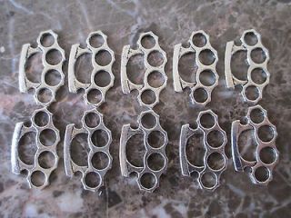 Lot of 10 Silver Brass Knuckles Charms Pendants Gothi c/Scene/Emo