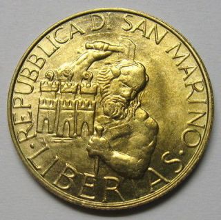 San Marino 200 Lire coin 1994 KM# 313 Man and bear