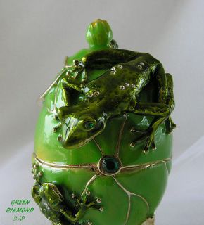 EGG FROGS & PENDANT FROG ENAMELED & DECORATED WITH SWAROVSKI CRYSTALS