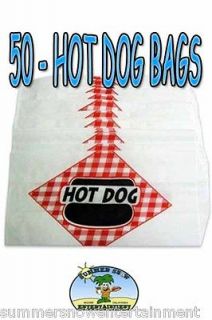50 Hot dog Bags Paper Theater Concession #1