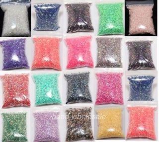 12g Half Round Acrylic Crystal Flat Beads For Craft / Nail Art 3mm 17