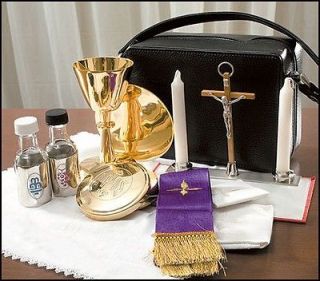 Very Nice Compact Travel Mass Kit with Chalice, Paten, Candles, Stole
